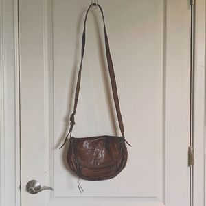 Lucky Brand Leather Stash Pocket Crossbody Handbag